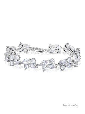 Marquise Cubic Zirconia Tennis Bracelet Bridal Jewelry Gift